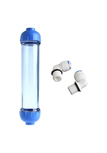 Singree Şeffaf Dıy Su Filtre Kabı - 2 Adet Hızlı Bağlantı Adaptörlü