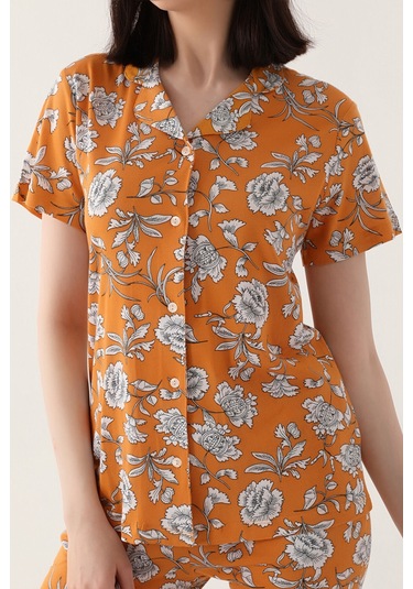 Arnetta Safran Kadın Gömlek Pijama