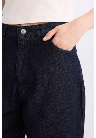 Defacto Baggy Fit Yüksek Bel Uzun Jean Pantolon E0740AX24WNNM34 Mavi