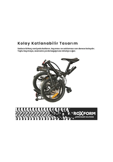 Roxform M-100 Katlanır Bisiklet 16 Jant, 5 Vites, Alüminyum Kadro Siyah
