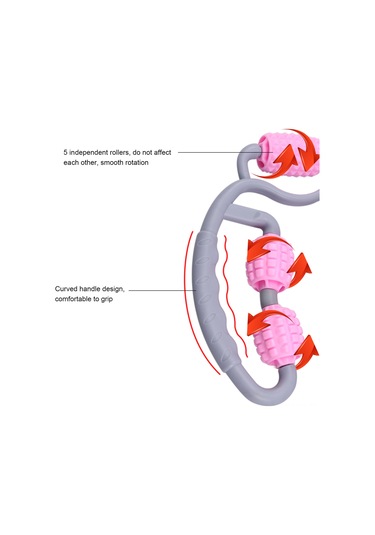 Vkemall 360 Bacak Masaj Aleti - Kas Ağrısını Giderir, Bacak Şekillendirir, Ayarlanabilir Genişlik Pembe