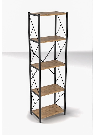 Morpanya Felixce Banyo Düzenleyici Banyo Dolabı Çok Amaçlı Dolap 5 Katlı Metal Mutfak Düzenleyici Ceviz