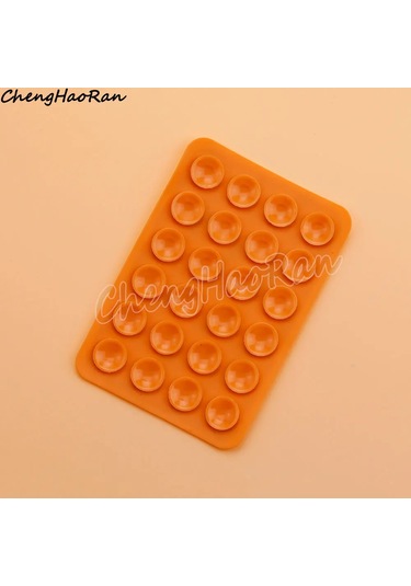 Goldenqian 2 Adet Çift Taraflı Silikon Vantuz Arka Etiket Vantuz Cep Telefon Braketi Kaymaz Braket Sabit Ped Aksesuarları Orange Orange