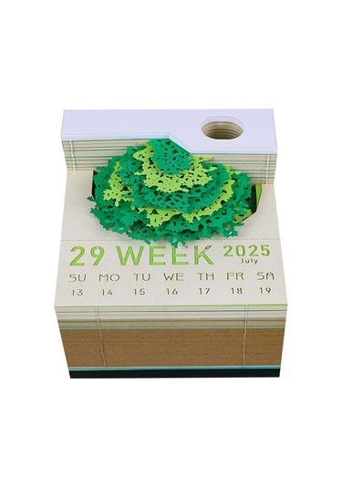 Ağaç Masa Takvimi 2025 Takvim Planlayıcı Led Işıklı Yaratıcı