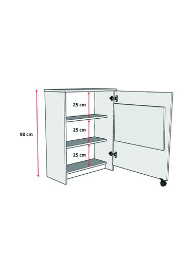 Asra Trend Mutfak Fonksiyonel Kiler Dolabı Katlanır Masa Petra