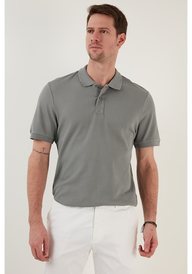 Buratti Pamuklu Regular Fit Düğmeli Erkek Polo Yaka T Shirt 5902281 Açık Haki