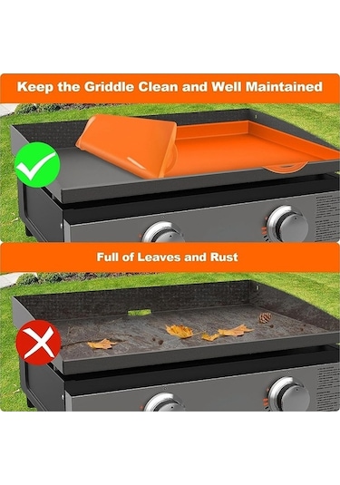 Ulzyvf Turuncu Silikon Örtü Matı, Izgara Desenli 22 İnç Blackstone Gp Turuncu