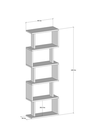 Zero Dekoratif Kitaplık Siyah