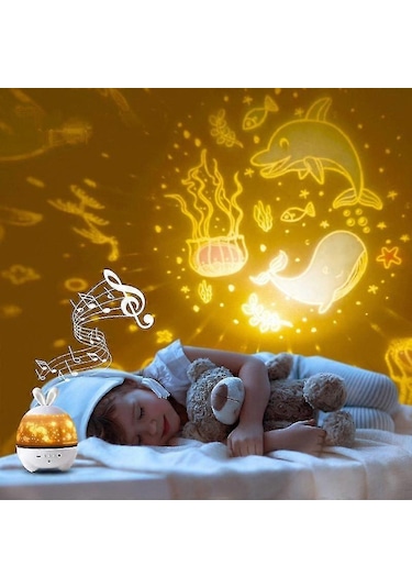 Shxx Çocuklar İçin Gece Lambası, Yıldız Gece Projeksiyon Lambası Çok Renkli