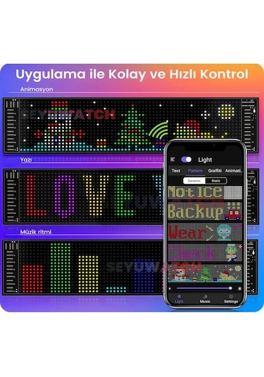 Vothoon Ld-01 Araç Led Panel Cama Yapışan Telefon Uyumlu Led Ekrn