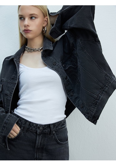 Ltb Celıa L Oversızed Jean Ceket 010096124316047 55799 Koyu Gri