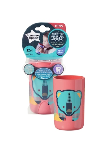 Tommee Tippee 360 Derece Alıştırma Bardağı Desenli Pembe