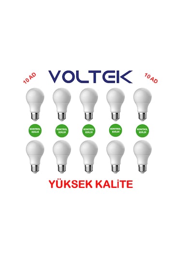 9 W LED AMPUL - 10'LU PAKET - VOLTEK - YÜKSEK KALİTE
