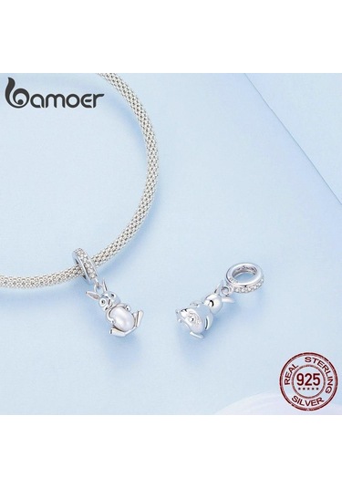 Bamoer 925 Ayar Gümüş Tavşan Kolye Uçları Doğal İnci Boncuk Kadınlar İçin Bilezik Ve Kolye Dıy Güzel Takı Gümüş Bamoer 925 Ayar Gümüş Tavşan Kolye Uçları Doğal İnci Boncuk Kadınlar İçin Bilezik Ve Kolye Dıy Güzel Takı Gümüş