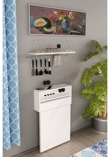 Dekorfim DF01106B Duvara Monte Pratik Katlanır Kırma Mutfak ve Yemek Masası