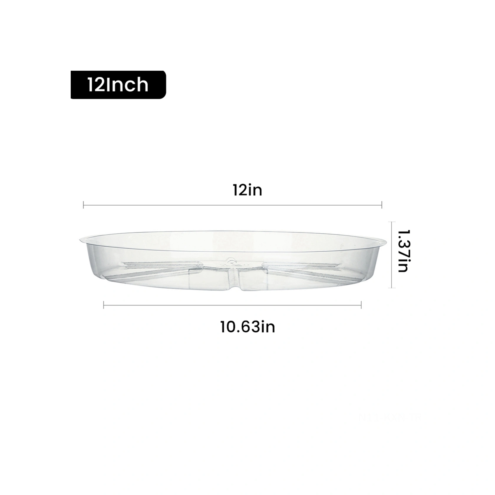 Kosona 4 Adet 12 İnç Yuvarlak Şeffaf Plastik Bitki Tepsisi - Derin Tasarım Su Ve Toprak Toplama, Dış Ve İç Kullanım, Zemin Koruma