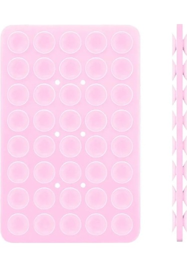 Goldenqian Çift Taraflı Silikon Vantuz Cep Telefonu Fikstürü İçin Vantuz Yapışkanlı Silikon Kauçuk Enayi Ped Sabit Ped Light Pink-1pc Light Pink-1pc