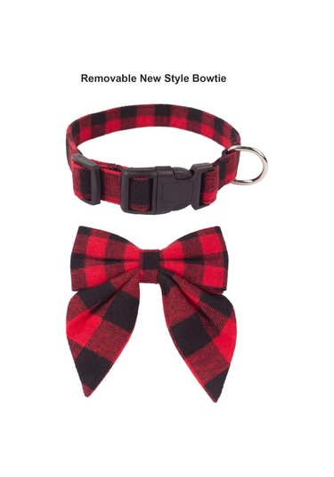 Leezsingfiyonklu Noel Köpek Tasması, Ayarlanabilir Pamuklu Kırmızı Kareli Papyon Büyük Köpekler İçin Noel Köpek Tasmaları Evcil Hayvanlar-8