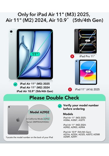 Apple iPad Uyumlu  Air 11 2024-2025 Shift Manyetik Klavyeli Tablet Kılıfı Klavyeli Kılıf