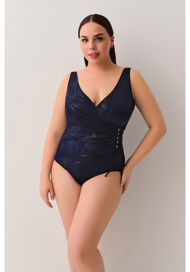 Suwen Daphne Korseli Toparlayıcı Kuşgözlü Mayo Sb2583513811381 Lacivert