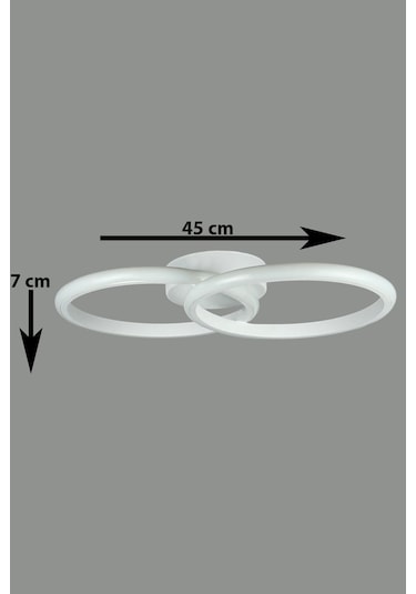 Jolly Beyaz Renk Salon - Mutfak - Hol Beyaz Led 2 Li Avize Beyaz