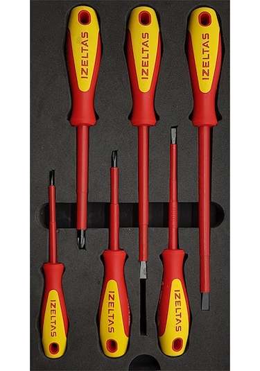 İzeltaş 4140009106 1000 V İzoleli Elektrikçi Tornavida Seti 6 Parça
