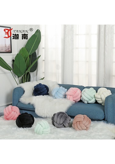 Tek Renkli Yastık, Üçlü İp Kristal Tüylü 35cm-25 Ekru