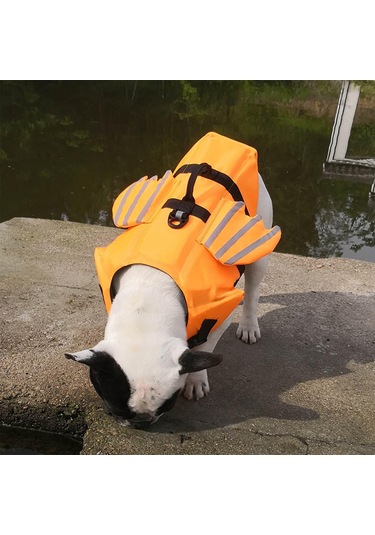 Suntek Saplı Köpek Can Yeleği Plaj Bot Havuzu Için Turuncu-m