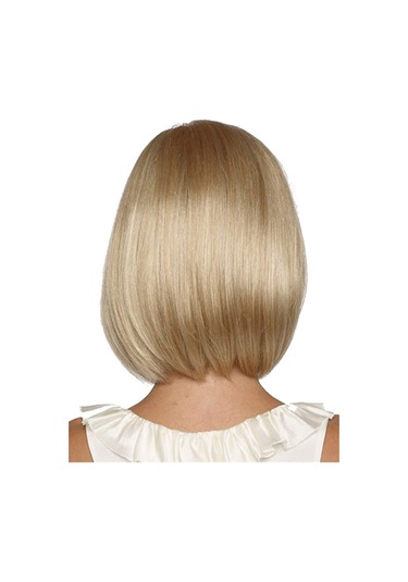 Sarışın Kısa Kadın Peruk Doğal Tam Sentetik Düz Saç Çok Renkli