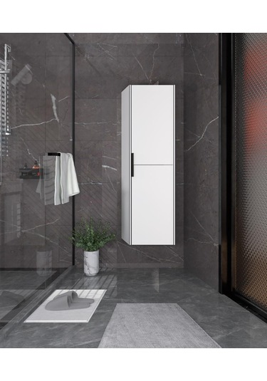 Orka Trio 40 Cm Mdf Beyaz Banyo Boy Dolabı Beyaz