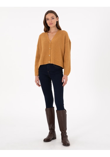 Pierre Cardin Kadın Camel Hırka Triko 50300112-vr015 Camel