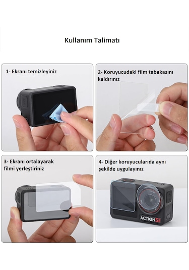 Dji OSMO Action 5 Pro Ekran Koruyucu 9H Şeffaf