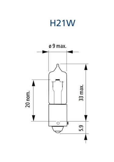 Narva 2 Adet 12v. H21w Standart Ampul, No: 68191