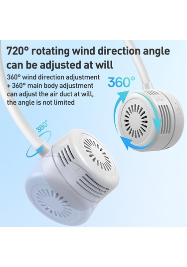 Yesido Yf17 Taşınabilir Surround Boyun Fan Gri Beyaz