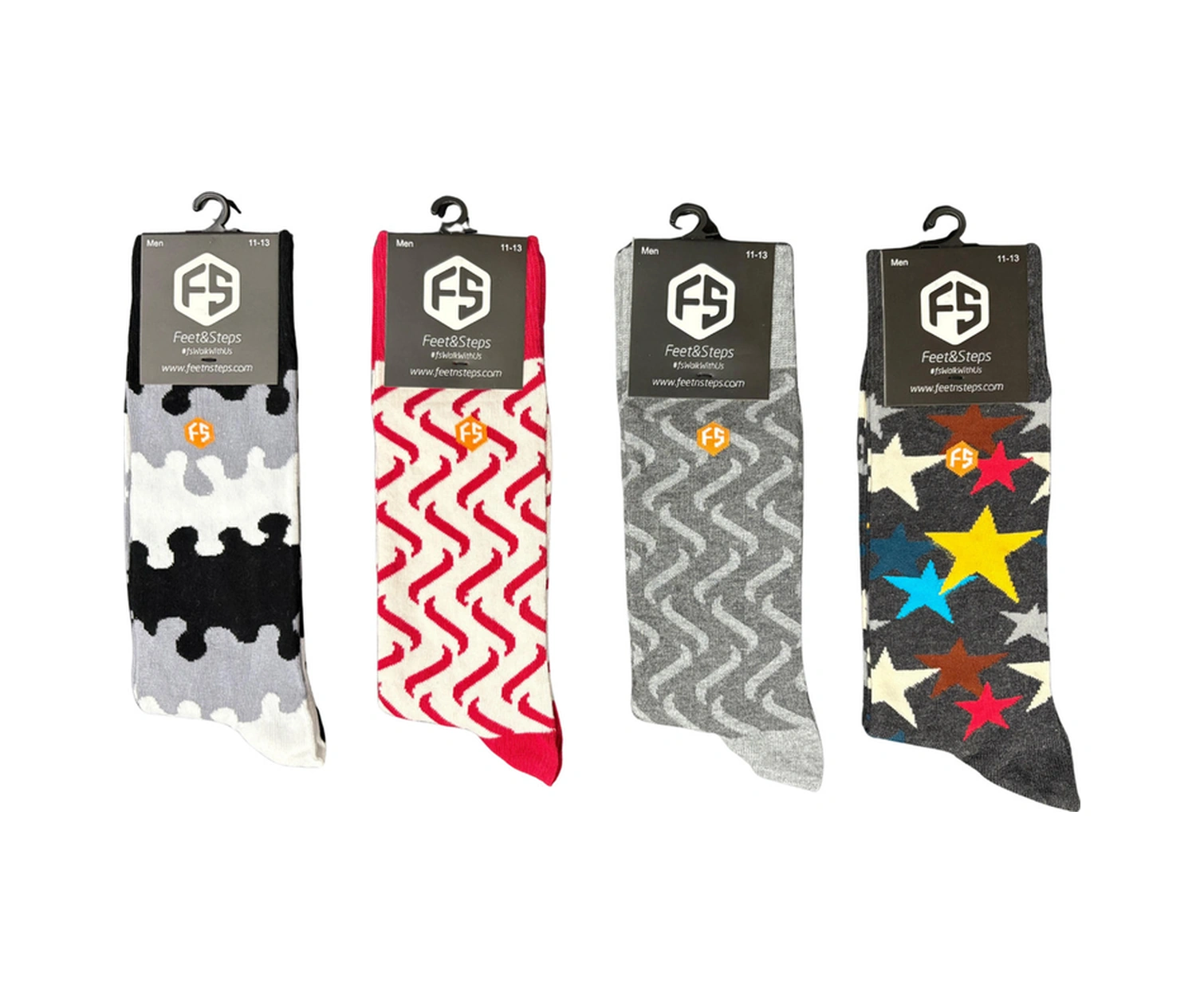 Erkek Renkli Desenli Pamuklu Günlük Çorap 11-13/1 Çok Renkli