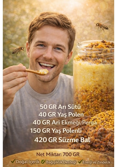 Arısütü Mix 2'li Set 2 700 Gr - Arı Sütü, Yaş Polen, Propolis, Perga Ve Bal Karışımı -
