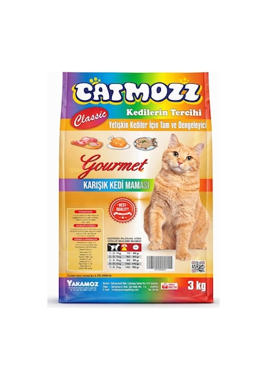 Catmozz Classic Mix Gourmet Karışık Yetişkin Kedi Maması 3 KG