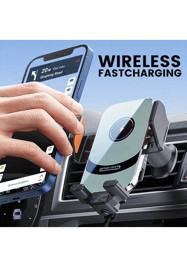 Honeybeeshop Simli 15w Kablosuz Araba Sarj Cihazi Qi Hizli Sarj Otomatik Kelepce Hava Kanali Telefon Tutucu İphone Uyumlu 15 14 13 12