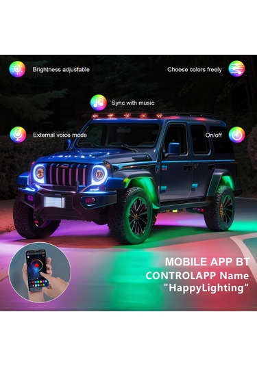 Led Kaya Işıkları 4 Adet Çok Renkli Led Işıklar Parlaklık K22432-4-2