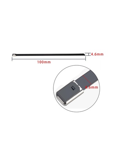 Homyl 100 Adet 304 Paslanmaz Çelik Kablo Bağları Sarma 4.6x100mm