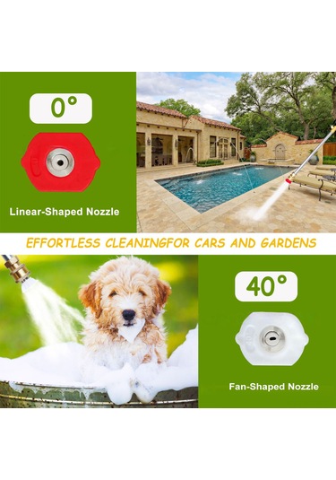 Suofeng Yüksek Basınçlı Bahçe Hortumu Püskürtme Ucu - 2 Nozullu, Kaymaz Tutma Yeri, Hızlı Bağlantı Siyah