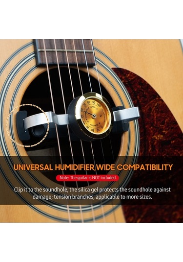 Novahub Guitto Ghd-03 Gitar Nemlendirici Seti, Higrometre, Akustik Gitar Bakım Aracı, Taşınabilir Ses Deliği Klipsli