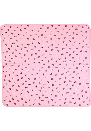 %100 Pamuklu Yenidoğan Çift Katlı Penye Bebek Battaniyesi Sb 514 Pembe Pembe