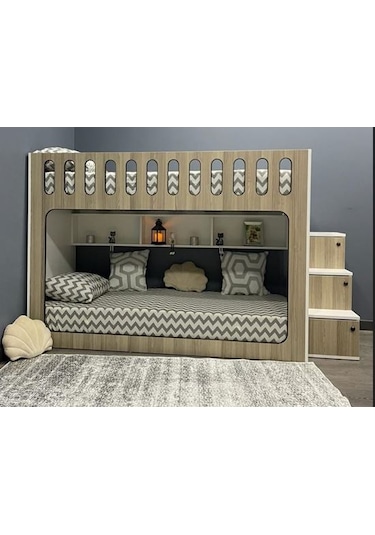 Diamond %100 Mdf Seyyar Merdivenli İkili RanzaMb1