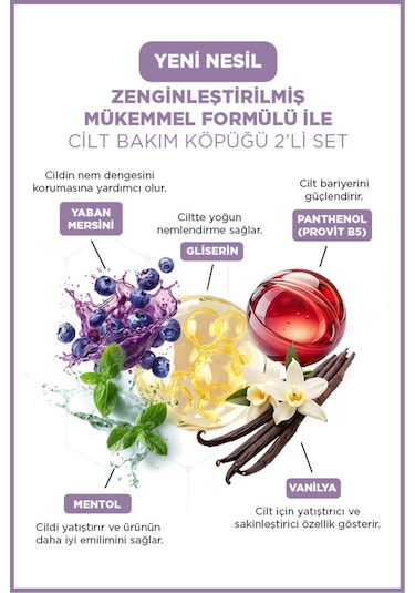 Vanılla 100 Ml & Blueberry 100 Ml Cilt Bakım Köpüğü 2'li Set