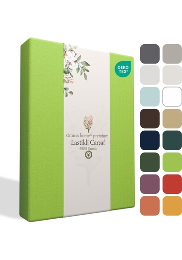 Home Premium Lastikli Çarşaf %100 Pamuk Tek Kişilik / Çift Kişilik Özel Penye Oeko-tex Lime / Yeşil