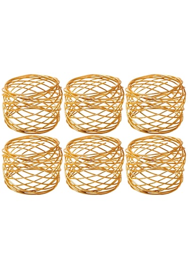 Homyl 6x El Sanatları Peçete Halkaları Parti Yemek Altın Altın