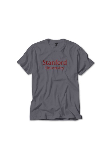 Stanford University Red Gri Tişört Gri