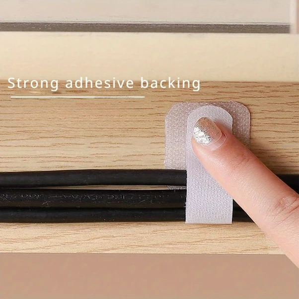 Chuangyinshop 20 Parça Kendinden Yapışkanlı Nylon Cırt Cırt Bağ Kablosu Düzenleyici Şerit Beyaz