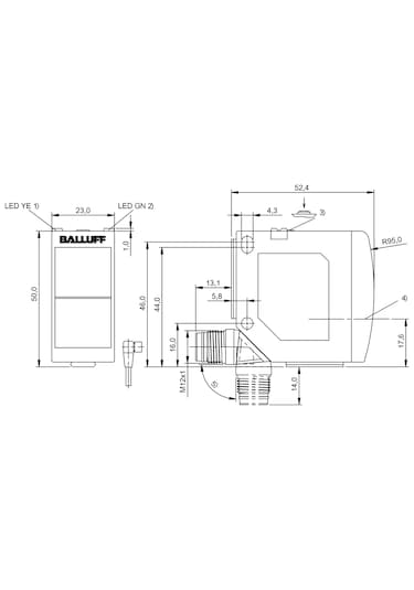 Balluff Bos016e Bos 23k-xt-rs11-s4 Fotoelektrik Sensör .